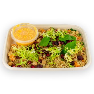 Quinoa salad with sweet potatoes and chickpeas