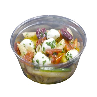 Mediterraner Penne Salat mit Babymozzarella